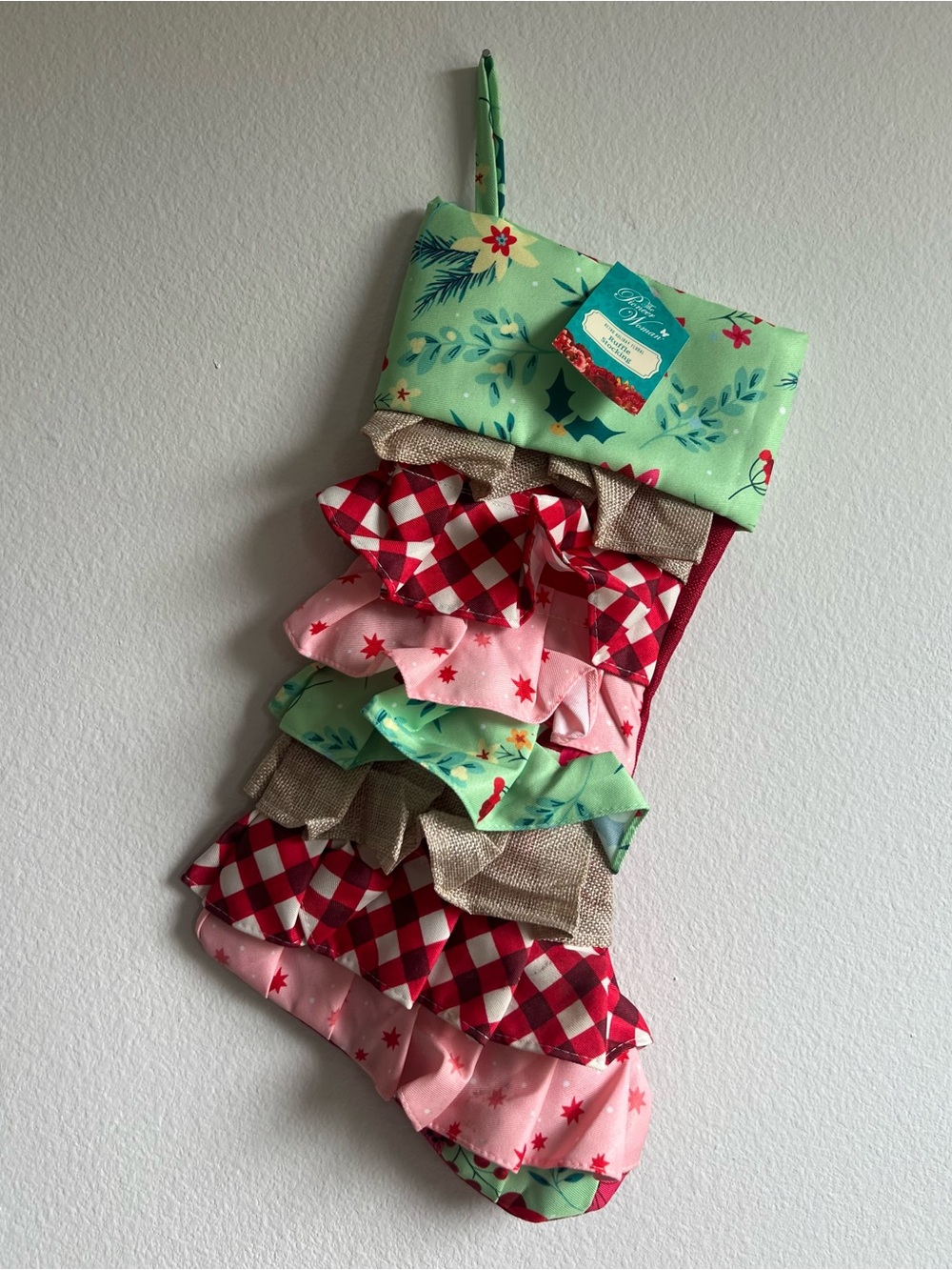 New Pioneer Woman Christmas Ruffle Stocking
